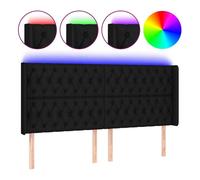 Vidaxl cabecero con led de tela negro 183x16x118/128 cm
