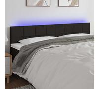 vidaXL Cabecero con LED de tela negro 200x5x78/88 cm