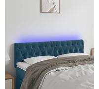 vidaXL Cabecero con LED de terciopelo azul oscuro 144x7x78/88 cm