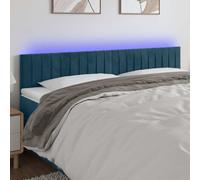 vidaXL Cabecero con LED de terciopelo azul oscuro 200x5x78/88 cm