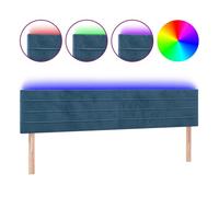 Vidaxl cabecero con led de terciopelo azul oscuro 200x5x78/88 cm