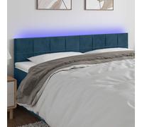 vidaXL Cabecero con LED de terciopelo azul oscuro 200x5x78/88 cm