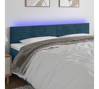 vidaXL Cabecero con LED de terciopelo azul oscuro 200x5x78/88 cm