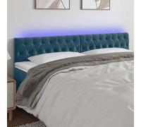 vidaXL Cabecero con LED de terciopelo azul oscuro 200x7x78/88 cm