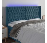 Vidaxl cabecero con led de terciopelo azul oscuro 203x16x118/128 cm