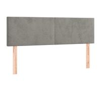 vidaXL Cabecero con Luces LED Cabecero de Cama Cabezal Tapizado para Cama de Matrimonio Mueble Dormitorio Interior Terciopelo Gris Claro 144x5x78/88 cm