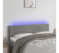 vidaXL Cabecero con LED de terciopelo gris claro 144x5x78/88 cm