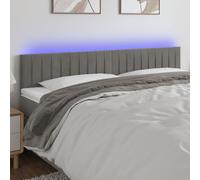 vidaXL Cabecero con LED de terciopelo gris claro 160x5x78/88 cm