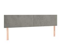 vidaXL Cabecero con LED de Terciopelo Gris Claro 160x5x78/88 cm