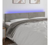 vidaXL Cabecero con LED de terciopelo gris claro 160x5x78/88 cm