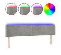 vidaXL Cabecero con LED de terciopelo gris claro 163x16x78/88 cm