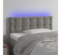vidaXL Cabecero con LED de terciopelo gris claro 90x5x78/88 cm