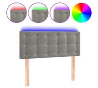 vidaXL Cabecero con LED de terciopelo gris claro 90x5x78/88 cm