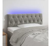 vidaXL Cabecero con LED de terciopelo gris claro 90x7x78/88 cm