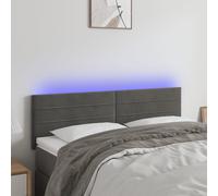 vidaXL Cabecero con LED de terciopelo gris oscuro 144x5x78/88 cm