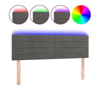 vidaXL Cabecero con Luces LED Cabecero de Cama Cabezal Tapizado para Cama de Matrimonio Mueble Dormitorio Interior Terciopelo Gris Oscuro 144x5x78/88 cm
