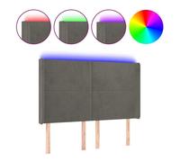 Vidaxl cabecero con led de terciopelo gris oscuro 147x16x118/128 cm