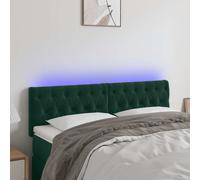 vidaXL Cabecero con Luces LED Cabecero de Cama Cabezal Tapizado para Cama de Matrimonio Mueble Dormitorio Interior Terciopelo Gris Oscuro 160x7x78/88 cm