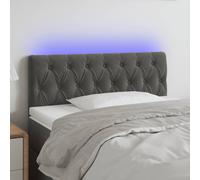 vidaXL Cabecero con LED de terciopelo gris oscuro 90x7x78/88 cm