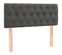 vidaXL Cabecero con LED de Terciopelo Gris Oscuro 90x7x78/88 cm