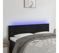 vidaXL Cabecero con LED de terciopelo negro 144x5x78/88 cm