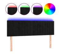 vidaXL Cabecero de cama tapizado con luces LED terciopelo negro 144x5x78/88 cm