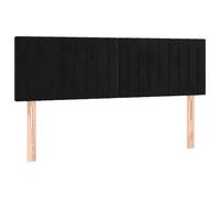 vidaXL Cabecero con Luces LED Cabecero de Cama Cabezal Tapizado para Cama de Matrimonio Mueble Dormitorio Interior Terciopelo Negro 144x5x78/88 cm