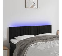 vidaXL Cabecero con LED de terciopelo negro 144x5x78/88 cm