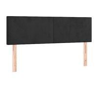vidaXL Cabecero tapizado con luces LED terciopelo negro 144x5x78/88 cm