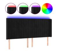 Vidaxl cabecero con led de terciopelo negro 163x16x118/128 cm