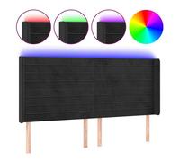 Vidaxl cabecero con led de terciopelo negro 163x16x118/128 cm