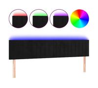 vidaXL Cabecero de cama tapizado con luces LED Terciopelo negro 180x5x78/88 cm