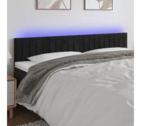 vidaXL Cabecero con LED de terciopelo negro 180x5x78/88 cm