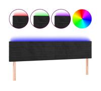 Vidaxl cabecero con led de terciopelo negro 200x5x78/88 cm