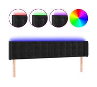 vidaXL Cabecero con LED de terciopelo negro 203x16x78/88 cm