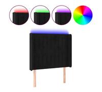 Vidaxl cabecero con led de terciopelo negro 83x16x118/128 cm