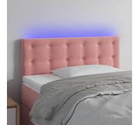 vidaXL Cabecero con LED de terciopelo rosa 100x5x78/88 cm