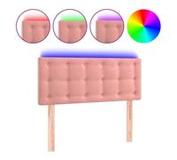 vidaXL Cabecero tapizado con LED para cama individual - Terciopelo rosa 100x5x78/88 cm