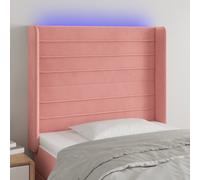 vidaXL Cabecero con LED de terciopelo rosa 103x16x118/128 cm