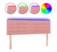 vidaXL Cabecero tapizado con LED terciopelo rosa para cama de matrimonio 144x5x78/88 cm