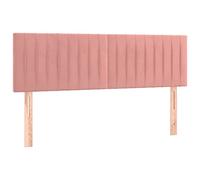 vidaXL Cabecero con LED de terciopelo rosa 144x5x78/88 cm