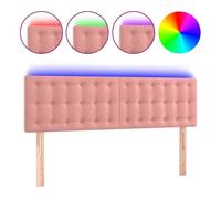 vidaXL Cabecero con LED de terciopelo rosa 144x5x78/88 cm