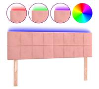 vidaXL Cabecero con LED de terciopelo rosa 144x5x78/88 cm