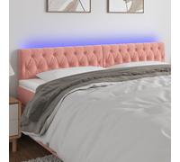 vidaXL Cabecero con LED de terciopelo rosa 180x7x78/88 cm