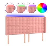 vidaXL Cabecero con LED de terciopelo rosa 183x16x118/128 cm