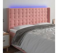 Vidaxl cabecero con led de terciopelo rosa 183x16x118/128 cm