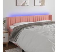 vidaXL Cabecero con LED de terciopelo rosa 183x16x78/88 cm