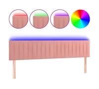 vidaXL Cabecero con LED de terciopelo rosa 200x5x78/88 cm