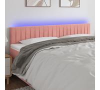 vidaXL Cabecero con LED de terciopelo rosa 200x5x78/88 cm
