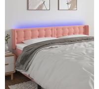 vidaXL Cabecero con LED de terciopelo rosa 203x16x78/88 cm
